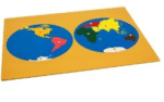 Montessori Lesson, Puzzle Map of the World, Age 3 to 6