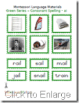 Montessori Materials Green Series Consonant Spelling "ai", Age 3 to 6